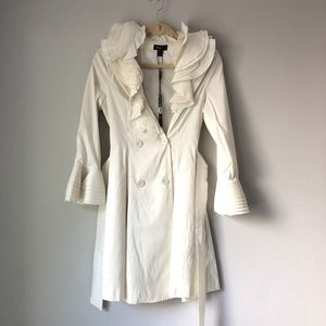 Jenny T: Ivory Ruffle Coat